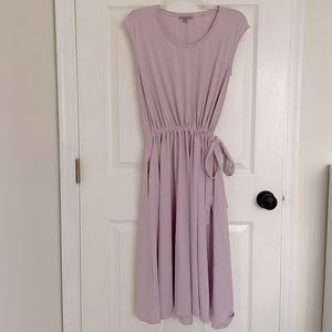 COS pale lavender cotton knit cinch waist dress XS